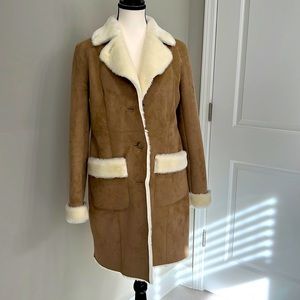Faux fur/ vegan suede jacket. Ann Taylor Loft 6 petite. Excellent condition